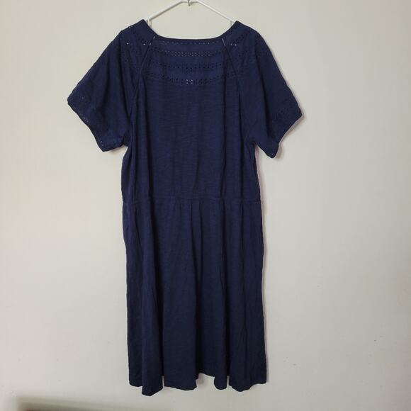 TALBOTS EYELET SLUB KNIT FIT & FLARE DRESS 3X - Picture 5 of 8